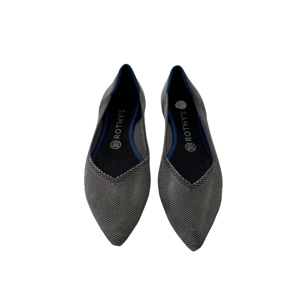 Rothys The Point Womens Slip On Flat Shoes Pointed Toe Dark Gray US Size 9